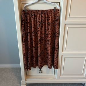 SHEIN brown and black animal print skirt, NWOT, size 3X